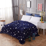 Bright stars bedspread blanket 200x230cm High Density Super Soft Flannel Blanket to on for the sofa/Bed/Car