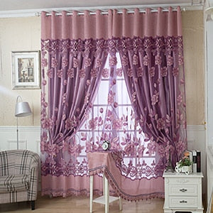 Jacquard Sheer Curtains For Living Room Bedroom Kitchen Blinds Shade Tulle Luxury Window Treatments Drapes