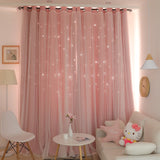 Hollow Star Thermal Insulated Blackout Curtains for Living Room Bedroom Window