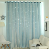 Hollow Star Thermal Insulated Blackout Curtains for Living Room Bedroom Window