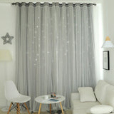 Hollow Star Thermal Insulated Blackout Curtains for Living Room Bedroom Window