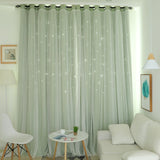 Hollow Star Thermal Insulated Blackout Curtains for Living Room Bedroom Window