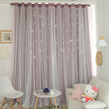 Hollow Star Thermal Insulated Blackout Curtains for Living Room Bedroom Window