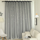 Hollow Star Thermal Insulated Blackout Curtains for Living Room Bedroom Window