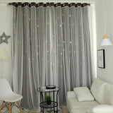 Hollow Star Thermal Insulated Blackout Curtains for Living Room Bedroom Window