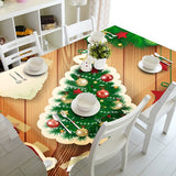 3D Tablecloth Merry Christmas Luminous Christmas Tree Pattern Waterproof Thicken