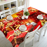 3D Tablecloth Merry Christmas Luminous Christmas Tree Pattern Waterproof Thicken