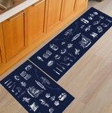 Modern Geometric Kitchen Mat Anti-Slip Bathroom Carpet Home